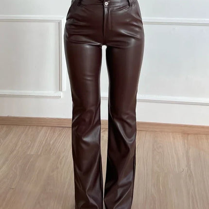 UNICORN Women's trousers faux leather brown black s m l
