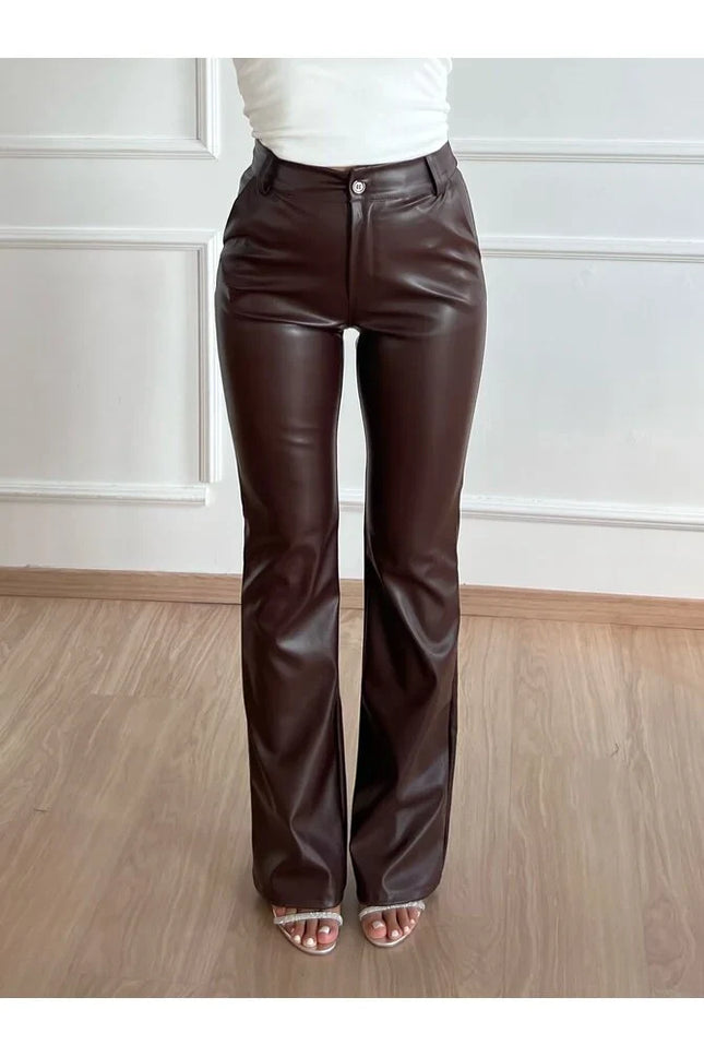 UNICORN Women's trousers faux leather brown black s m l
