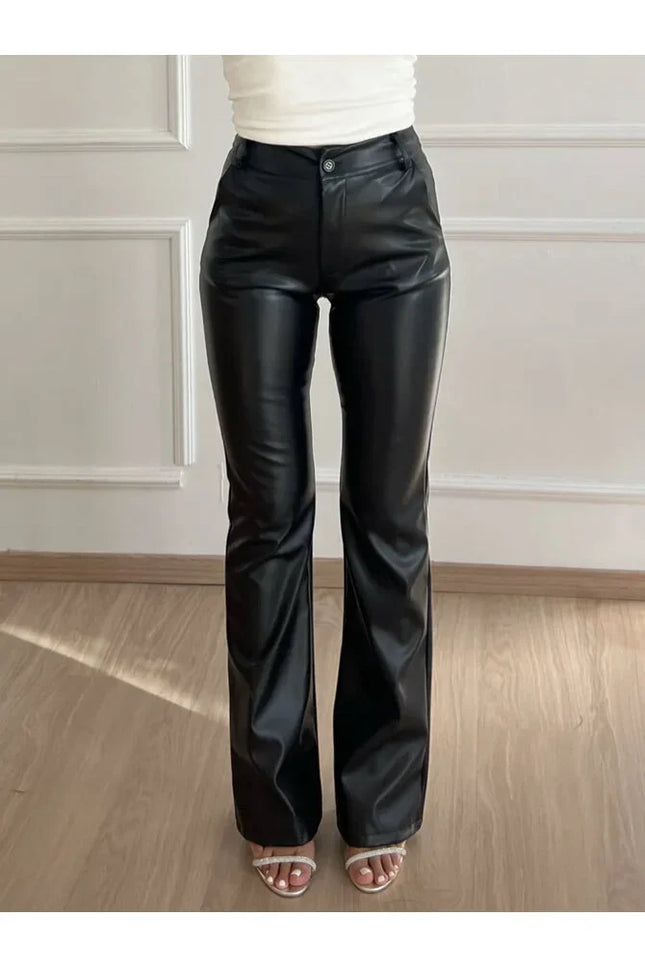 UNICORN Women's trousers faux leather brown black s m l