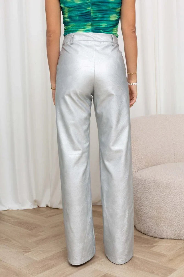 UNICORN Women's trousers silver metallic s m l