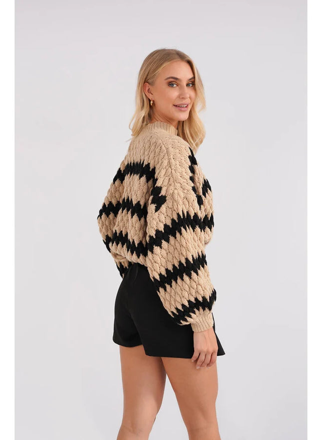 UNICORN Women's sweater beige black s m l