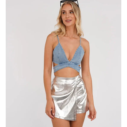 UNICORN Women's skirt silver pink light blue m l