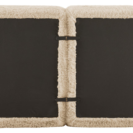 UNICORN 4-Seater Sofa, Premium Plush Fabric, Khaki