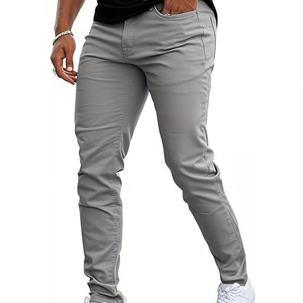 UNICORN Men Casual Slim-Fit Stretch Pants Apricot Beige Red s m l xl xxl