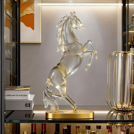 UNICORN Golden Horse Figurine Elegant Resin Horse Decor with Expressive Eyes