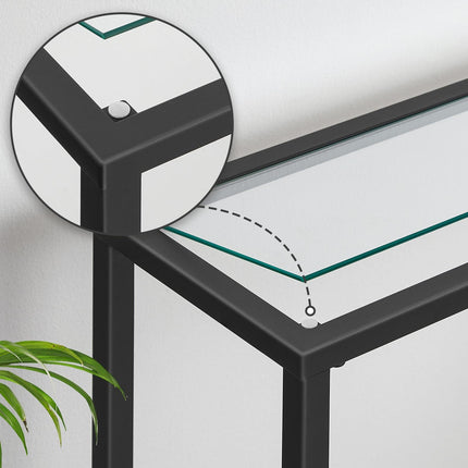 UNICORN Console Table With Shelves, 100 Cm Side Table Golden Black