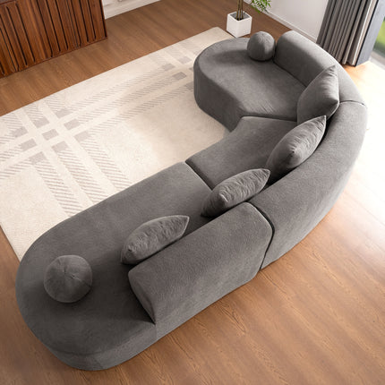 UNICORN L-Shaped Sofa Grey Modern Minimalist, 327x215x65cm, for Living Room