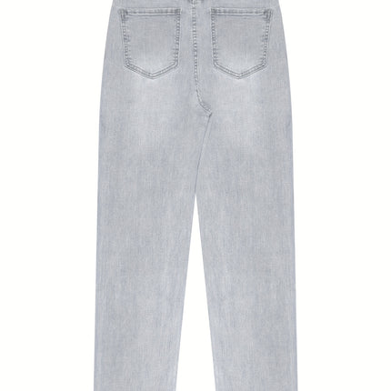 UNICORN Women Stretchy Slim Fit Straight Denim Jeans grey s m l xl