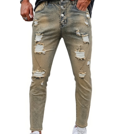 UNICORN Retro Yellow Stretchy Pants, Stylish Washed Pencil Faux Denim s m l xl xxl