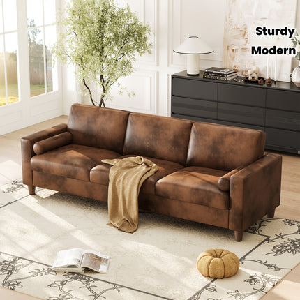 UNICORN Modern 3-Seater Sofa Couch Orange Brown