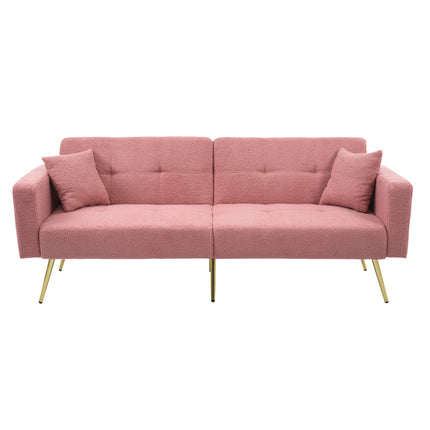 UNICORN Modern minimalist sofa bed size: 175*64*72 cm angle adjustable gold bed legs sofa with cushions side storage pockets