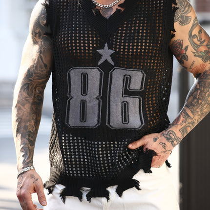 UNICORN Fashion Personality Vest Sweater Loose Hollow V-neck Sleeveless Vest s m l xl