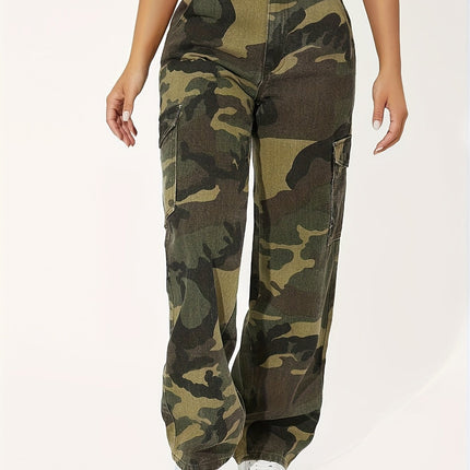 UNICORN Camouflage Print Flap Pocket Side Cargo Jeans xxs xs s m l