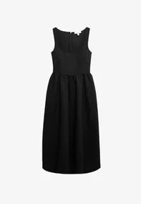 UNICORN SQUARE NECK MIDI SKATER Dress black