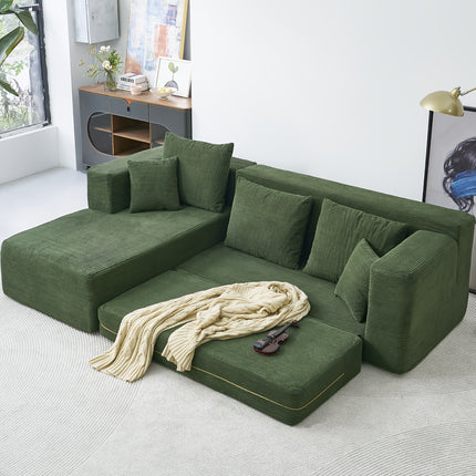 UNICORN L-Shaped Convertible Floor Sofa Bed Black Gray Green Orange Off White