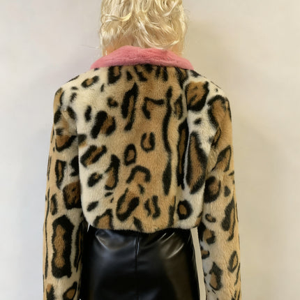 UNICORN Faux Coat Fashion Personality Temperament Women Faux Leopard Coat xs s m l xl