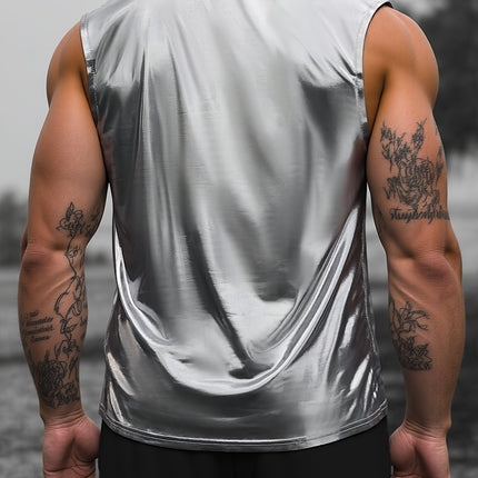 UNICORN Mens Vest, Bright Faux Metal Fashion Trend Vest s