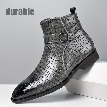 UNICORN Men's New Autumn/Winter  Ankle Boots High-Top Textured Upper Business Casual