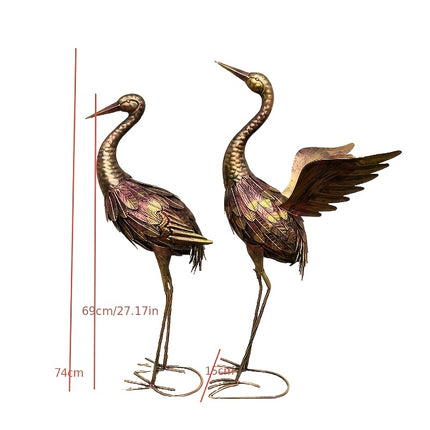 UNICORN Metal Crane Courtyard Decoration, Garden Heron Ornament