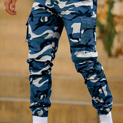 UNICORN Men Multi-Pocket Camouflage Jogger Pants Blue Green s m l xl xxl