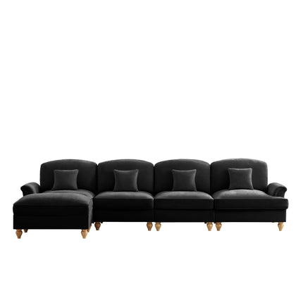 UNICORN L-Shaped 4-Seater Sofa Comfortable Seating for Living Room Black