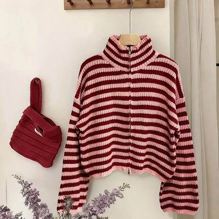 UNICORN Color-block Striped Sweater Coat, New Autumn/winter Style, Loose Fit s m l xl