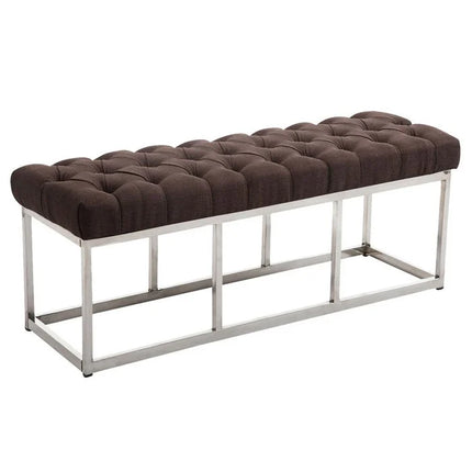 UNICORN Three-seater sofa metal polyester dark brown silver width 100cm height 46cm