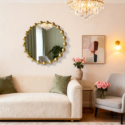 UNICORN Circular Wall Mirrors  Metal Beaded Frame, Perfect for Modern Decor in Bedrooms