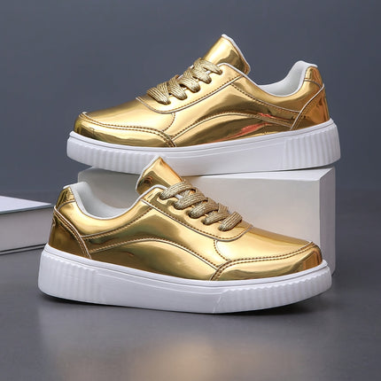UNICORN Womens Glossy Sneakers Upper & Cushioned Sole Lightweight Solid Color