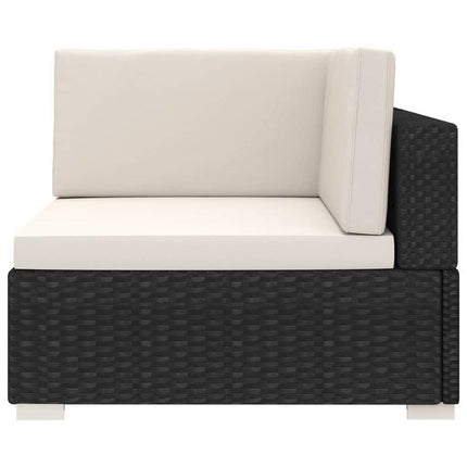 UNICORN Corner sofa 1 pc with cushions poly rattan black