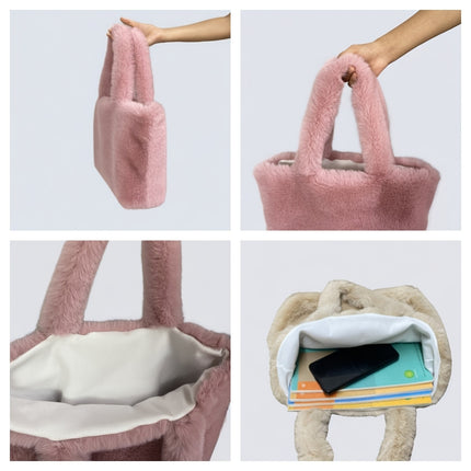 UNICORN Fashion Womens Large Capacity Faux Fur Handbag with Makeup Pouch