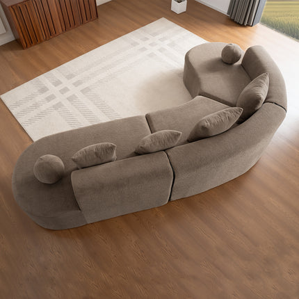 UNICORN L-Shaped Sofa Brown Modern Minimalist 327x215x65cm for Living Room