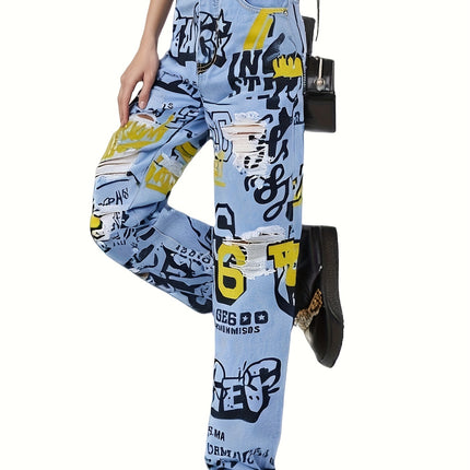 UNICORN Women Straight Leg Full-Length Pants Blue xs s m l