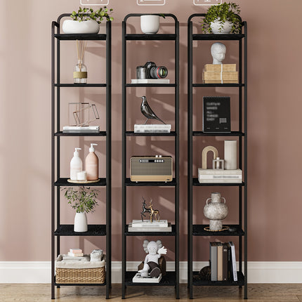 UNICORN Bookcase, Shelf, Standing Shelf, Slim Bookcase Black/Rustic Brown