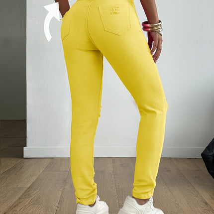 UNICORN Women Elegant Casual Versatile Slim-Fit Candy-Colored Pencil Jeans s m l xl xxl