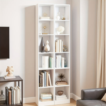 UNICORN Bookcase, Cube Shelf, CD Shelf, Modern Open Wooden Shelf White/Black