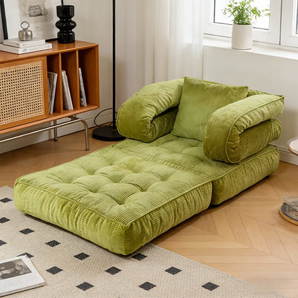 UNICORN 1 Folding Sofa Bed Single Chair Bed with Backrest and Pillow Gray Green White