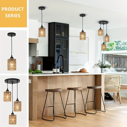 UNICORN Braided paper rope chandelier kitchen island lamp