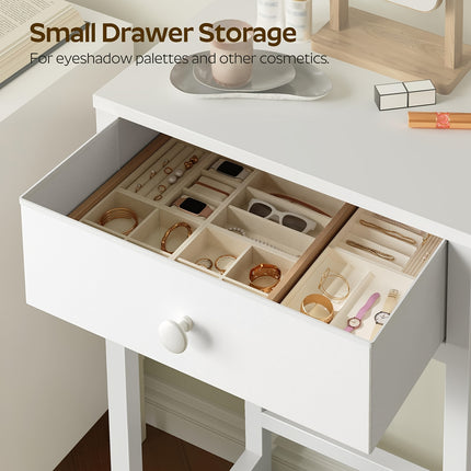 UNICORN Small Mirrorless Vanity Table White