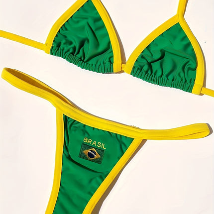 UNICORN Embroidered Bikini with Letter Patches, Fashionable Sexy Women's s m l xl