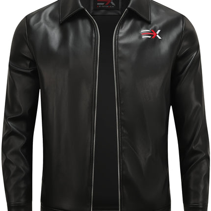 UNICORN Men'S PU Jacket, European Size, Breathable And Versatile Coat m l xl xxl xxxl