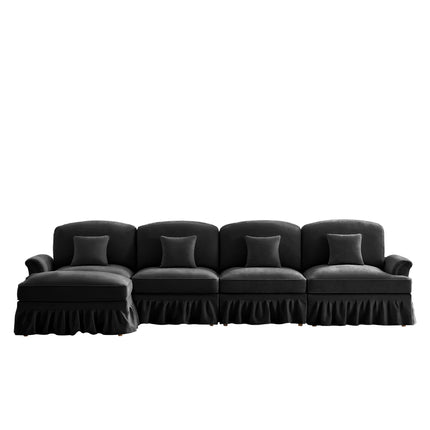 UNICORN L-Shaped 4-Seater Sofa Comfortable Seating for Living Room Black