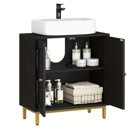 UNICORN Bathroom Vanity Cabinet with 2 Doors & Adjustable Shelf 30 X 60 X 63cm (Black)