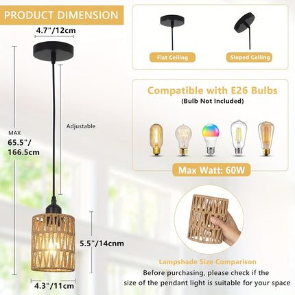 UNICORN Braided paper rope chandelier kitchen island lamp