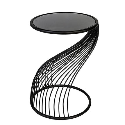 UNICORN Side table "Ray" black With / glass