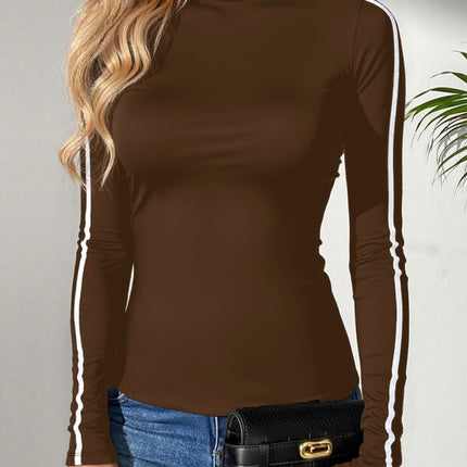 UNICORN Turtleneck Pullover Contrast Color Slim-Fit Casual Coat T-Shirt s m l xl xxl