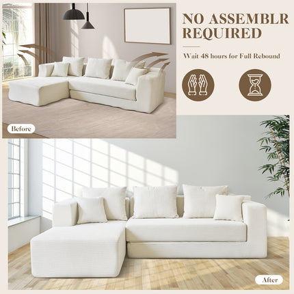 UNICORN L-Shaped Convertible Floor Sofa Bed Black Gray Green Orange Off White