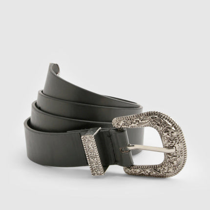 UNICORN Black Western Buckle Belt one size