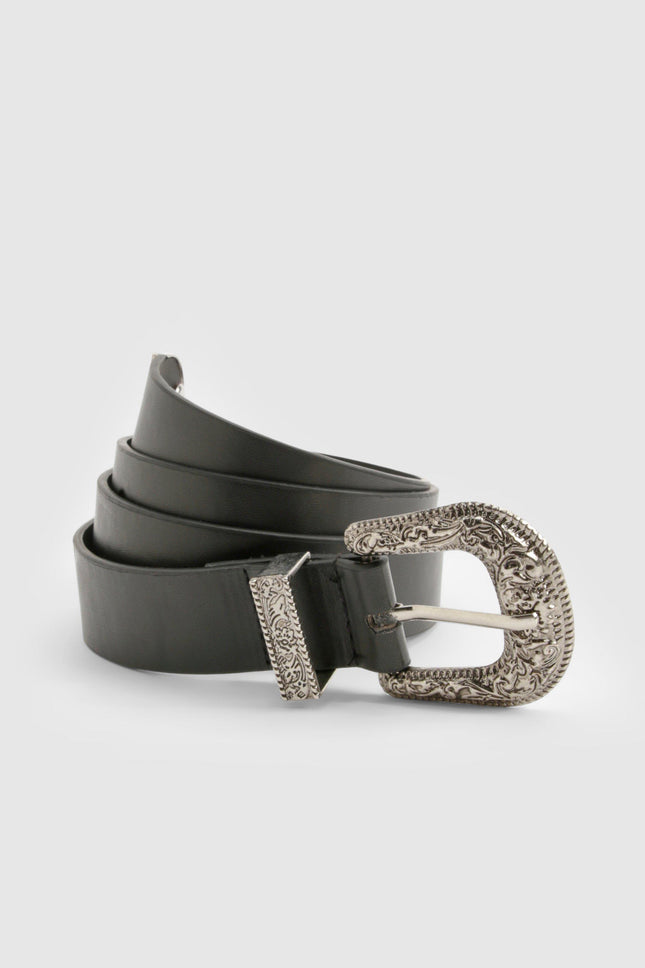 UNICORN Black Western Buckle Belt one size