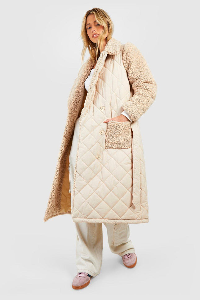 UNICORN Women's long woolly beige coat s m l xl xxl